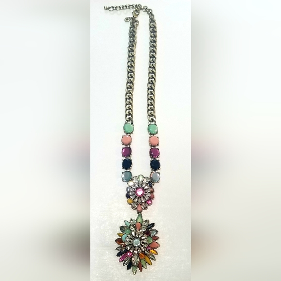 Logo Links by Lori Goldstein Sunburst Pendant Multi Color Statement Necklace - Picture 9 of 12